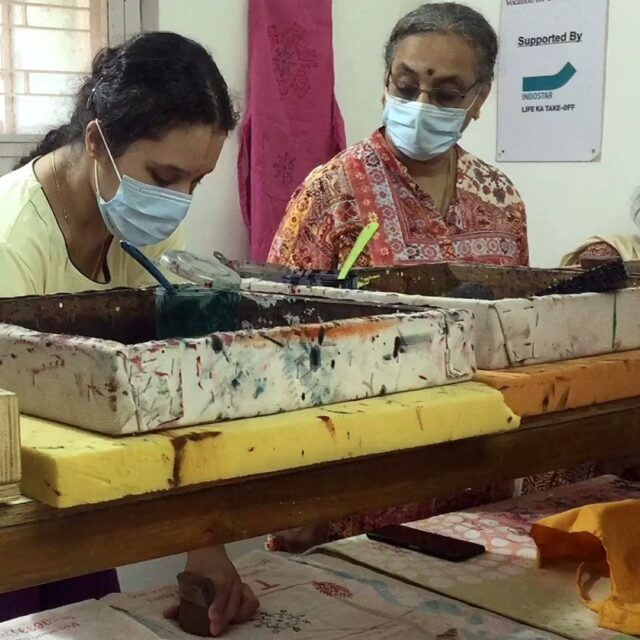 A keen observant guide is supporting participant’s efforts. Correct positioning of block and placement - both make the print perfect  Bright and colourful 
Our specially abled adults making their own prints on TASK carry bags along with  sling designs
.
.
DM Us to know the details.
#totebag #slingbag #everydaycarry #instyle #trendybags #stylishbags #stylishlook #statementpiece #bestseller #musthave #bagsaddict #bagoftheday #onestopshop #styleinspo