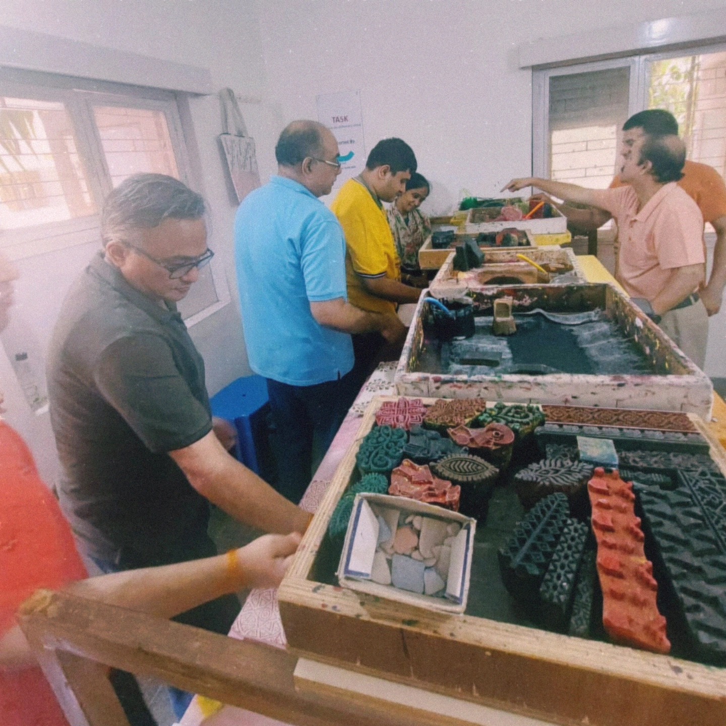 A glimpse of Dads helping at block printingwork with specially abled youngsters at TASK workshop
Lovely blocks are all set to print
#blockprint #handmade  #printmaking  #printmaker #cotton #handcrafted #vocalforlocal