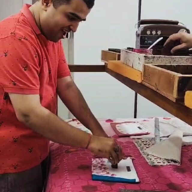 Block printing work

Are you excited to do some artwork with blocks and colours?
Can you  spare an hour on few Sundays with your specially abledsibling, son/ daughter who is above or of 16 years of age?
Do you like to work in a workshop with a group of2 to 4 people dedicated and motivated to work with blocks, printing to precision?
Do you stay in/ near Goregaon, Gokuldham?
If the answers to above questions is yes come and experience the work and ambience at Thakur Anukulchandra seva Kendra( TASK workshop)

Contact 7715071365,
9819991766 for details- Do drop in a message/ call